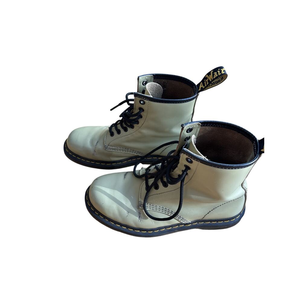 Dr. Martens AirWair Light Green Leather Boots M 8 - Picture 5 of 9